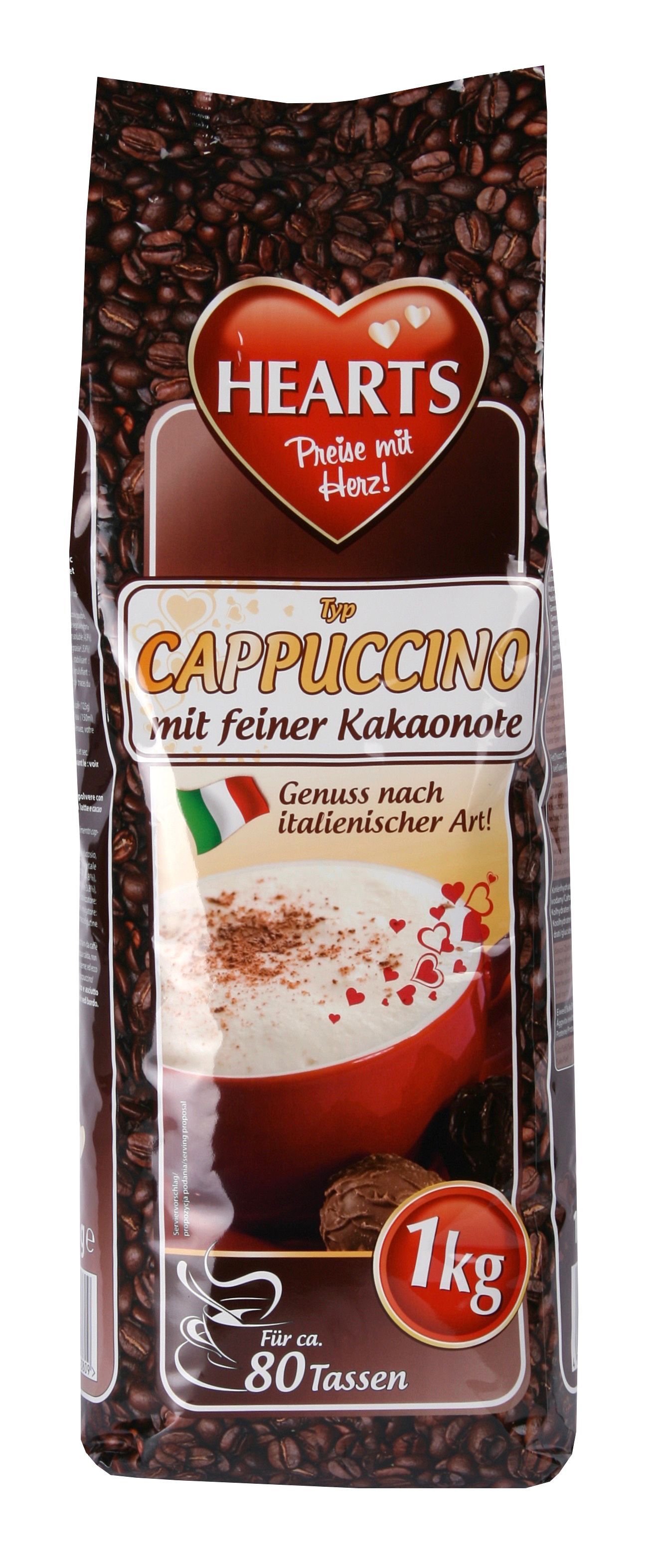 Hearts Cappuccino mit feiner Kakaonote - 1000g